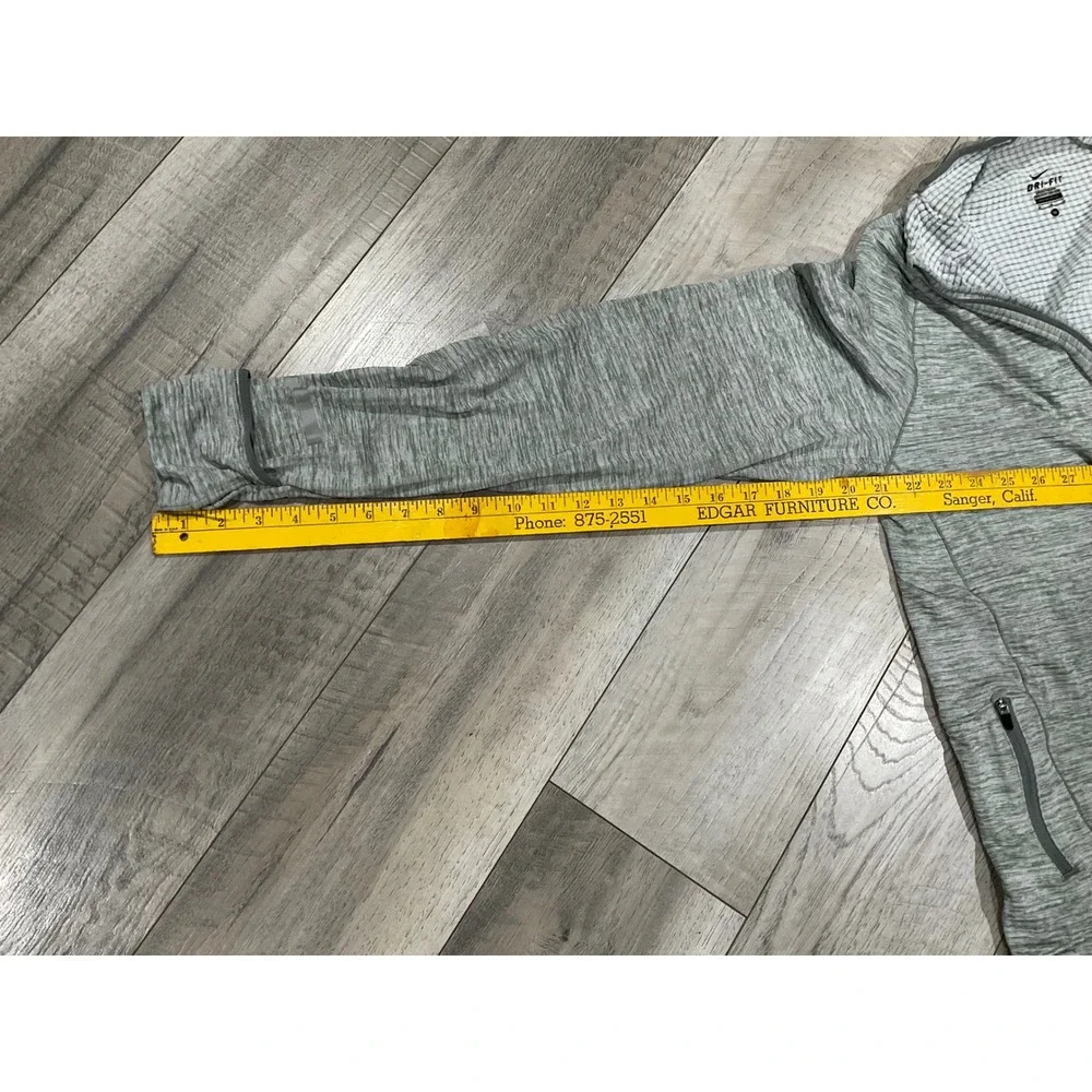 Nike Dri-FIT Womens Half Zip Running Top Grey Space‎ Dye Waffle Fleece Medium
